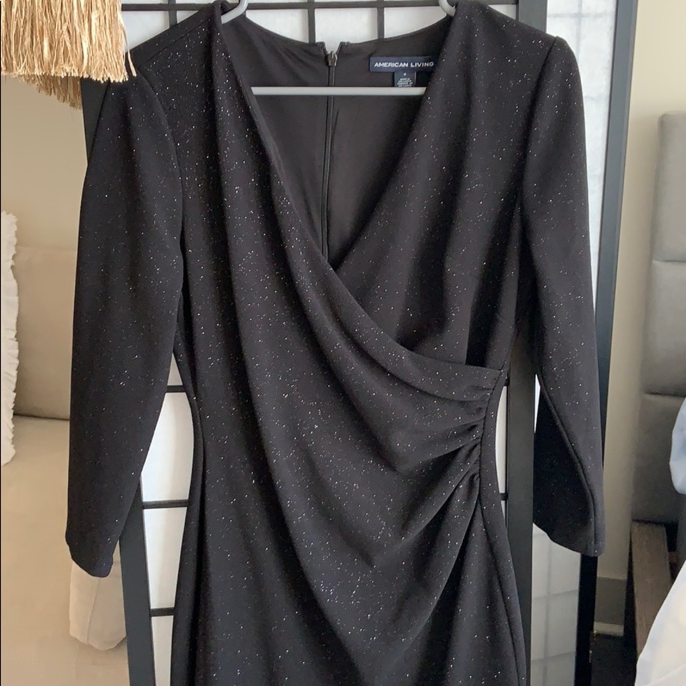 Black evening dress with glitter detail size 6